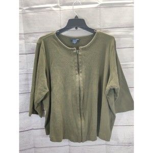 VINTAGE Y2K Venezia Jeans Clothing Co. Zip-Front 3/4 Sleeve Cardigan, Sz 18/20